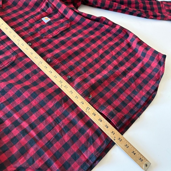 Carhartt Rugged Flex Buffalo Check Relaxed Fit Button up Flannel Shirt Mens XL - Picture 7 of 9